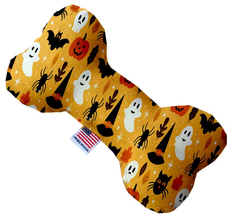 Happy Halloween 8 Inch Canvas Bone Dog Toy